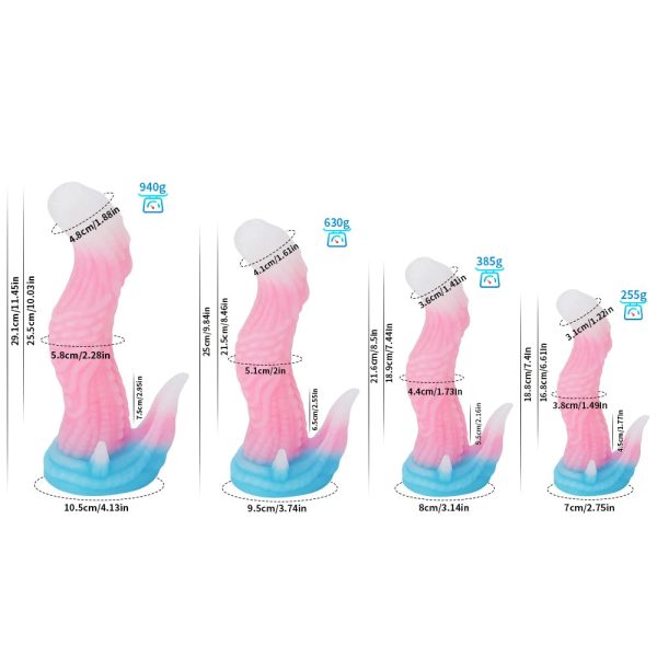 Glow Monster Alien Silicone Dildo Vibrator Soft Liquid Sex Toy - Image 3