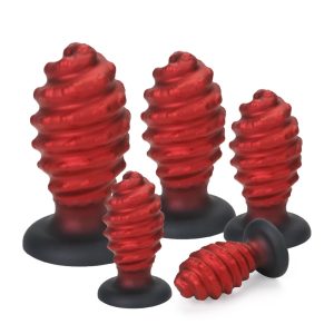 Large Soft Silicone Adult Butt Plug Set Red Thrust Butt Toy Sexy