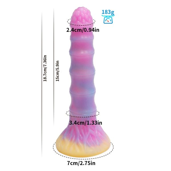 Multicolor Alien Glow Soft Dildo Couple Dildo Mixed Liquid Silicone - Image 3