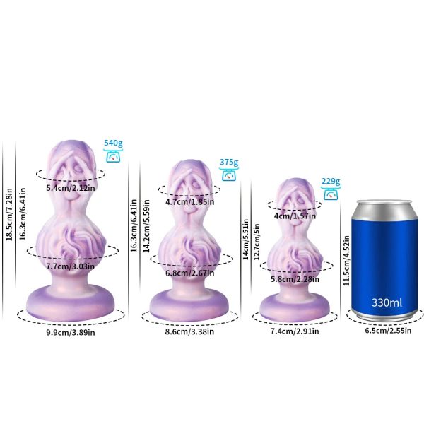 Large Soft Silicone Adult Anal Plug Set Colorful Thrusting Butt Toys - Image 7
