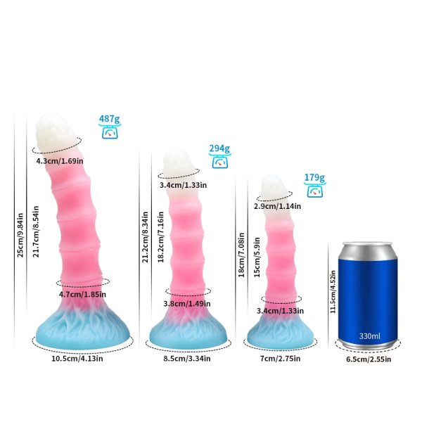 Fluorescent Luminous Sex Toy Dildo Luminous Silicone Dildo with Suction Cup - Image 7