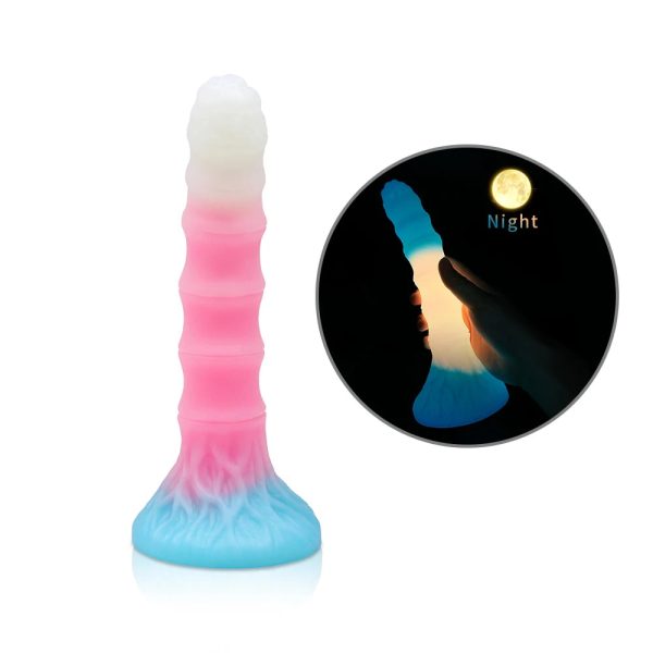 Fluorescent Luminous Sex Toy Dildo Luminous Silicone Dildo with Suction Cup - Image 6