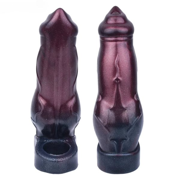 Black Penis Sleeve Extender Enlarger Silicone Cock Sleeves Reusable Stretcher