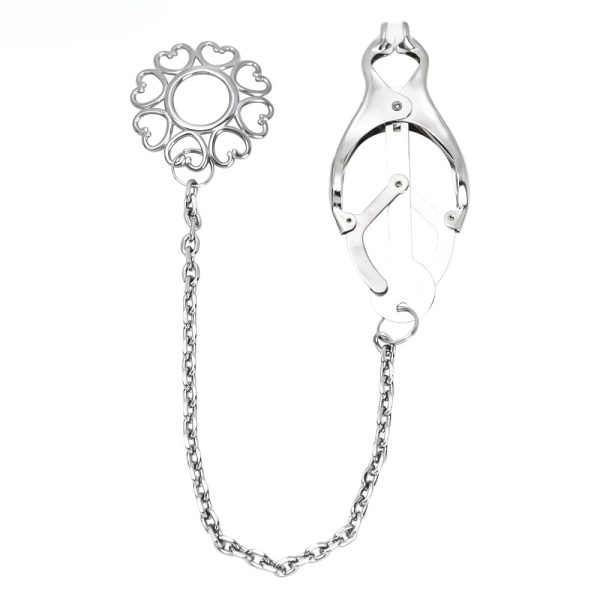 Stainless Steel Feminine Chest Chain Enhanced by Two Playful Butterfly Clips