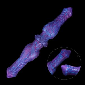 Blue Demon Double Head Dildo Animal Dog Realistic Long Penis Huge Knot Anal Plug