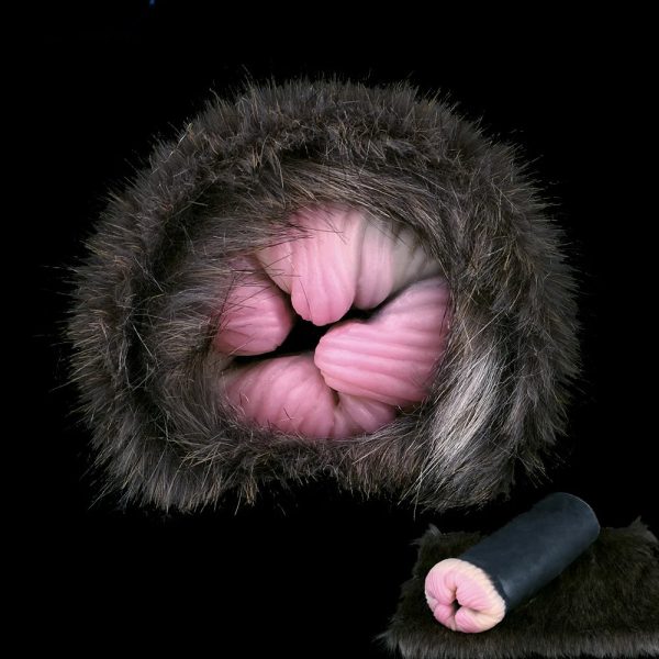 Silicone Male Masturbator Sex Toys for Men with Artificial Animal Fur