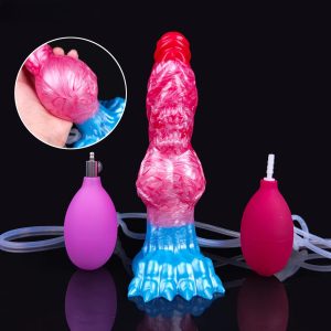 Squirting Inflatable Dildo with Strong Suction Cup Body