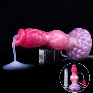 Peach Color Ejaculation Anal Dildos With Big Sucker Sex Toy For Women