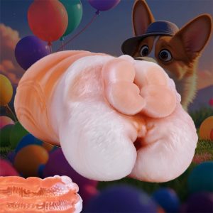 Penis Masturbation Toy Fetish Dual Channel Silicone Fantasy Corgi Butt Penis