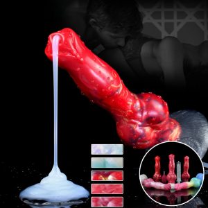 Dog Knot Ejaculation Fantasy Dildo with Strong Sucker Squriting