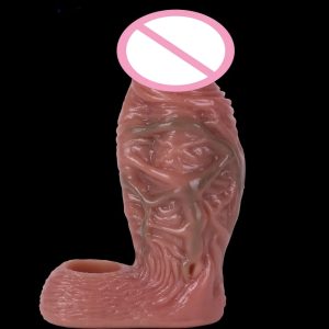 Penis Sleeve Extender Enlarger Silicone Enlargement Cock Condom with Delay Ball Stretcher