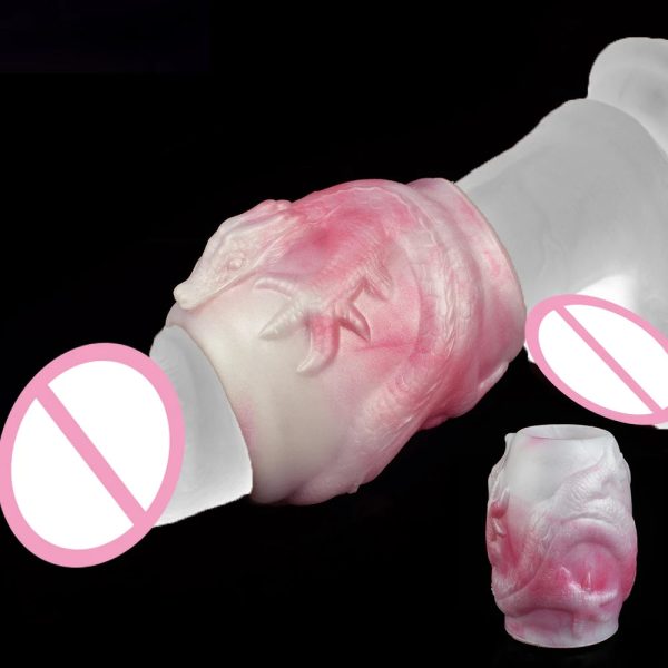Men's Penis Enlargement Sleeve Fantasy Dragon Soft Liquid Silicone Penis
