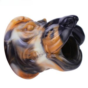 Fantasy Wolf Head Silicone Hollow Anal Plug  for Men Women