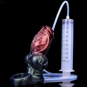 Dark Warrior Hollow Water Spray Penis Sleeve  Silicone Cock Sleeves Extenders Realistic Penis