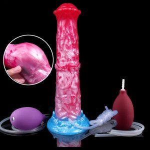 Squirting Inflatable Ejaculation Dildo Silicone Horse Vagina Anus Expansion