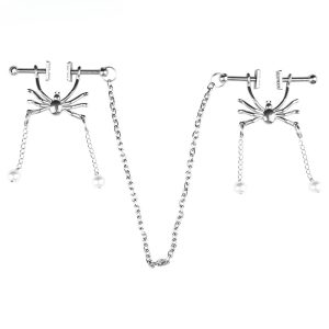 Spider Nipple Chain Clamps Clips Non Piercing Stainless Steel Adjustable Pressure Nipple Rings