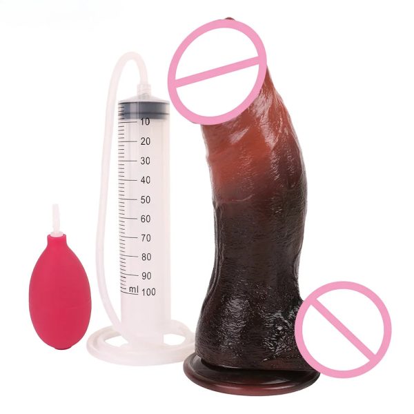 Black Realistic Dildo Silicone Penis with Strong Suction Cup