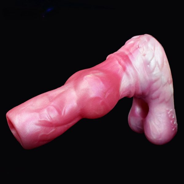 Animal Dog Knot Penis Sleeve Fantasy Dildo Wearable Hollow Sheath Strecthable