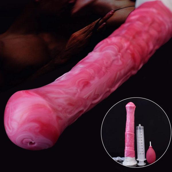 Long Horse Ejaculation Fantasy Dildo Gray Meat Color Animal Vaginal