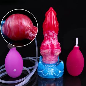 Squirting Inflatable Dildo with Strong Suction Cup Sex Toy