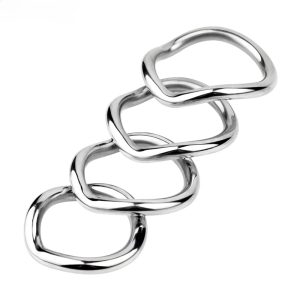 Stainless Steel Male Metal Cock Chastity with 3 Sizes Ring Invisible Lock
