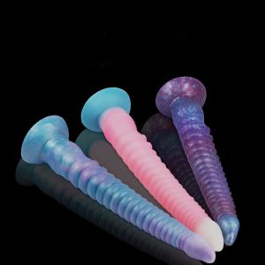 Realistic Tentacle Dildo & Butt Plug - Dual-Use Glowing Silicone Toy for Anal & G-Spot Play