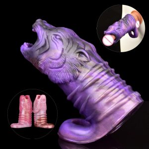 Soft Silicone Fantasy Tiger Penis Condom Male Penis
