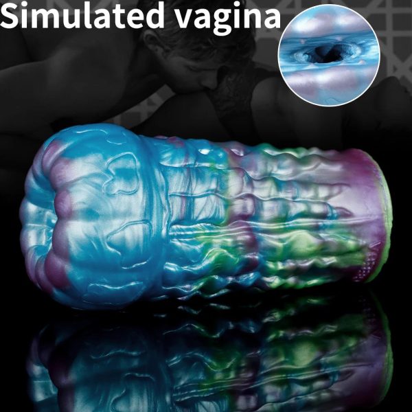 Blue Simulation Pussy Masturbator Male Artificial Masturbation Cup Penis - Image 4