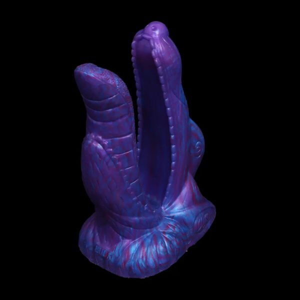 Silicone Animal Double Dildo with Sucker Sex Toys Blue Demon Lesbian Sexy Penis - Image 8