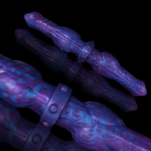 Blue Demon Double Head Dildo Animal Dog Realistic Long Penis Huge Knot Anal Plug - Image 4