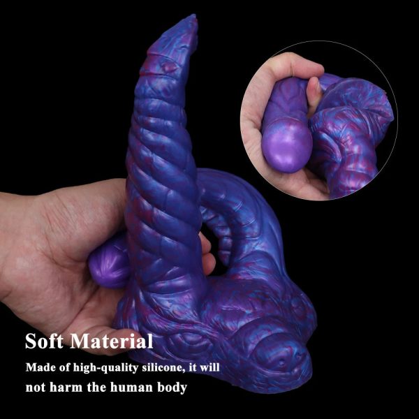 Fantasy Dragon Double Dildo with Sucker Anal Sex Toys Lesbian Masturbator Butt Plug - Image 2