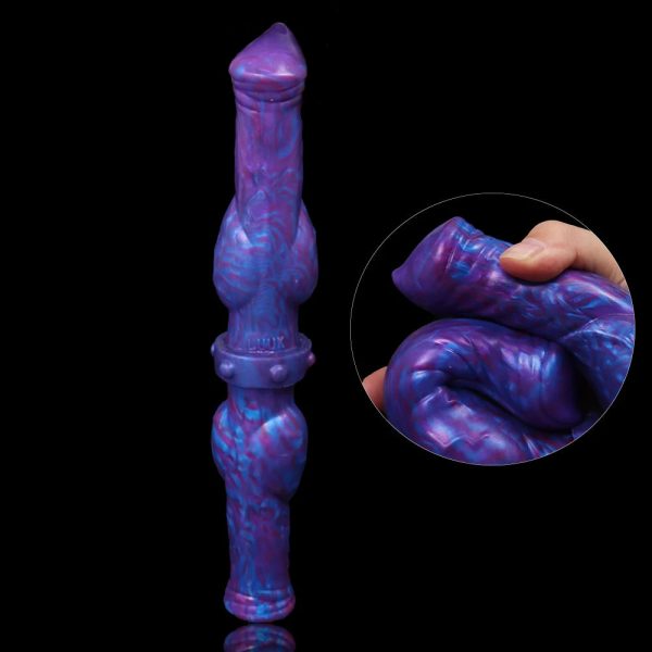 Blue Demon Double Head Dildo Animal Dog Realistic Long Penis Huge Knot Anal Plug - Image 6