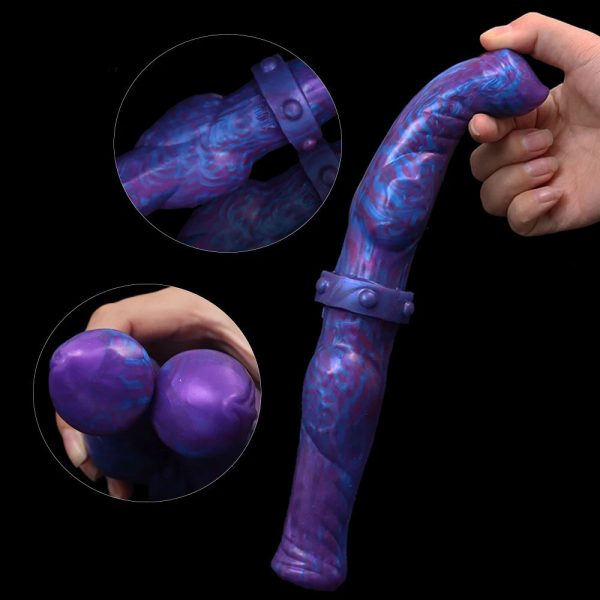 Blue Demon Double Head Dildo Animal Dog Realistic Long Penis Huge Knot Anal Plug - Image 3
