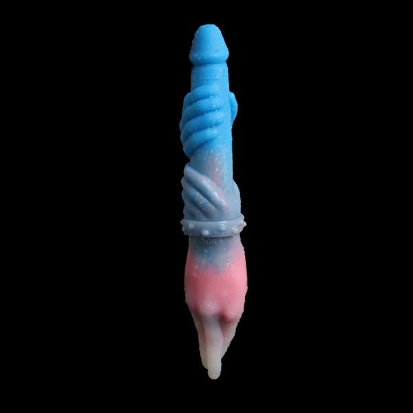 Blue Demon Double Head Dildo Animal Dog Realistic Long Penis Huge Knot Anal Plug - Image 12