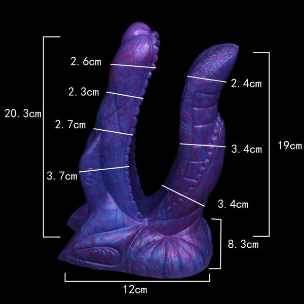 Blue Demon G-Spot Lesbian Dildo Double Head Prostate Massager Anal Plug - Image 2