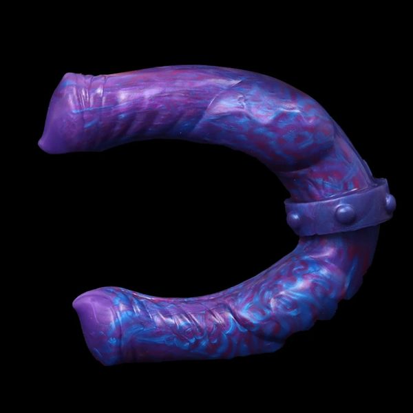 Blue Demon Double Head Dildo Animal Dog Realistic Long Penis Huge Knot Anal Plug - Image 5