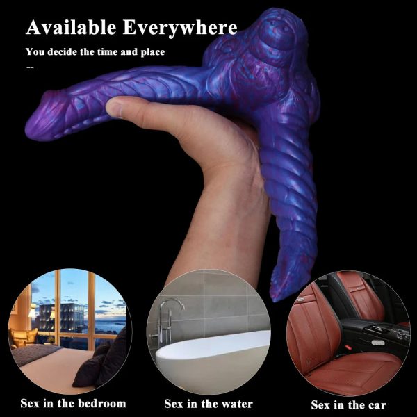 Fantasy Dragon Double Dildo with Sucker Anal Sex Toys Lesbian Masturbator Butt Plug - Image 4