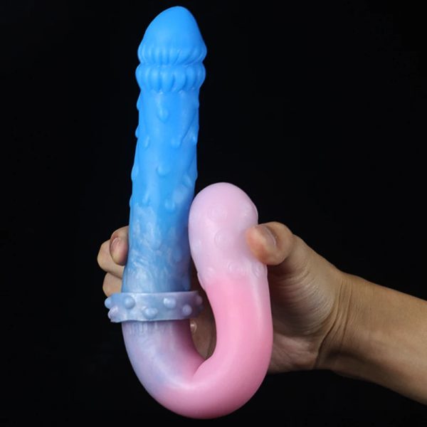 Coquettish Red  Alien Glans With Particles Double Head Dildo - Image 5
