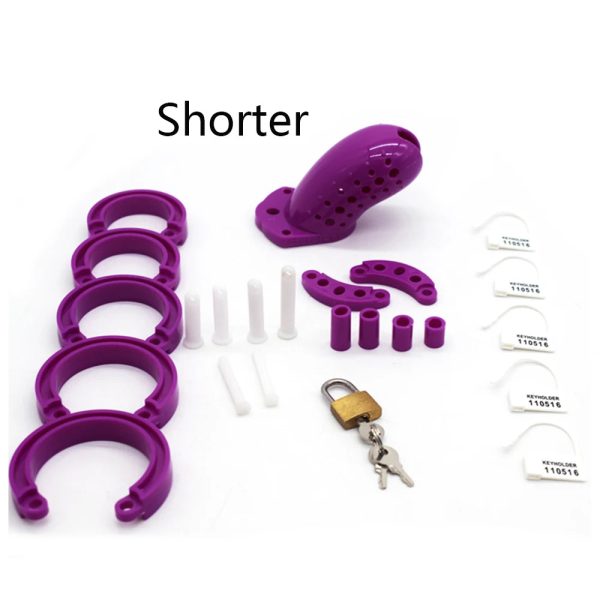 Gay Chastity Device Cock Cage 5 Size Rings Sex Products For Men - Image 3