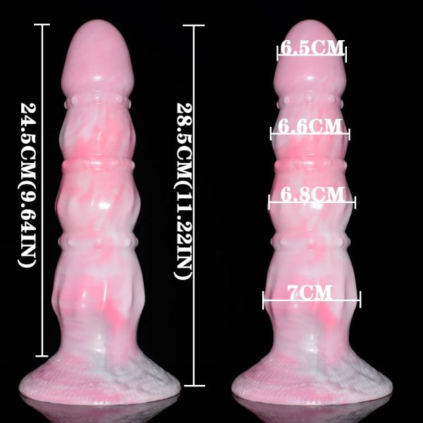 Pink Huge Anal Beads Butt Plug G-Spot Sex Toy For Women Men Soft Liquid - Image 2