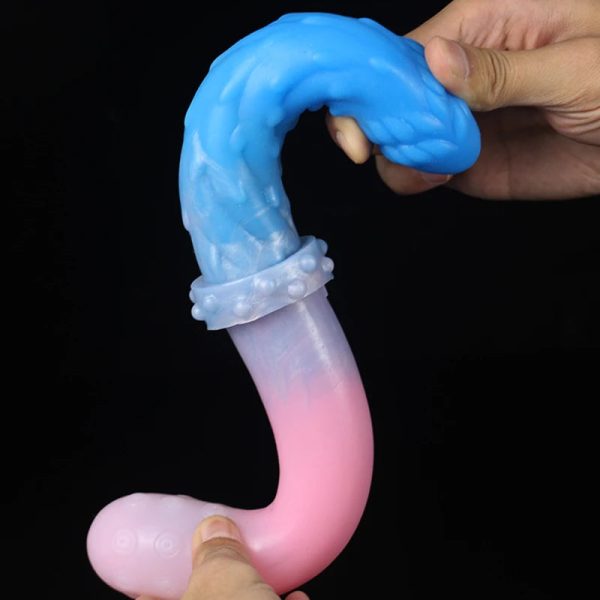 Coquettish Red  Alien Glans With Particles Double Head Dildo - Image 6