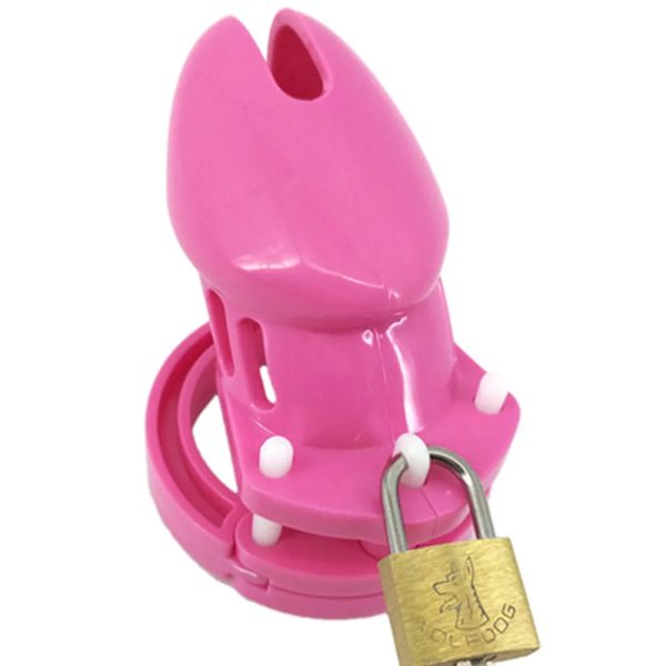 Sex Toys CB6000 Male Chastity Device Cock Cage With 5 Size Rings Brass Lock - Image 5