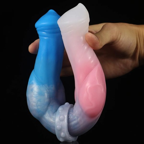 Girlish Pink 31CM Double Head Horse Dick Dildo Soft Liquid Silicone Anal Plug - Image 4