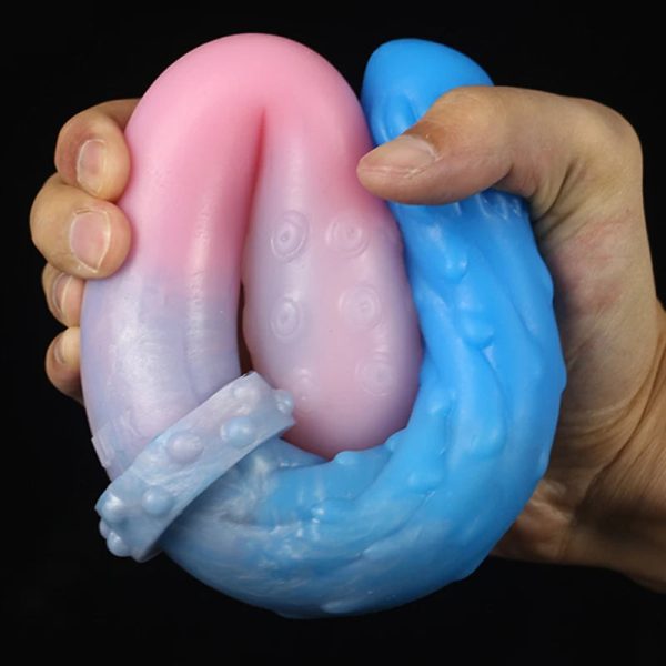 Coquettish Red  Alien Glans With Particles Double Head Dildo - Image 4