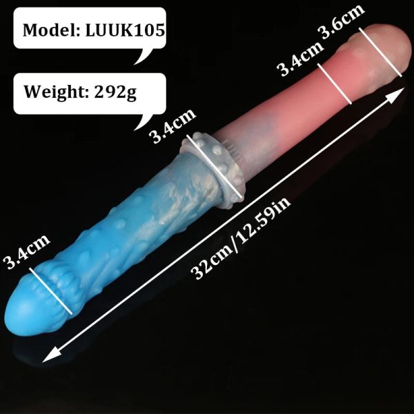 Coquettish Red  Alien Glans With Particles Double Head Dildo - Image 3