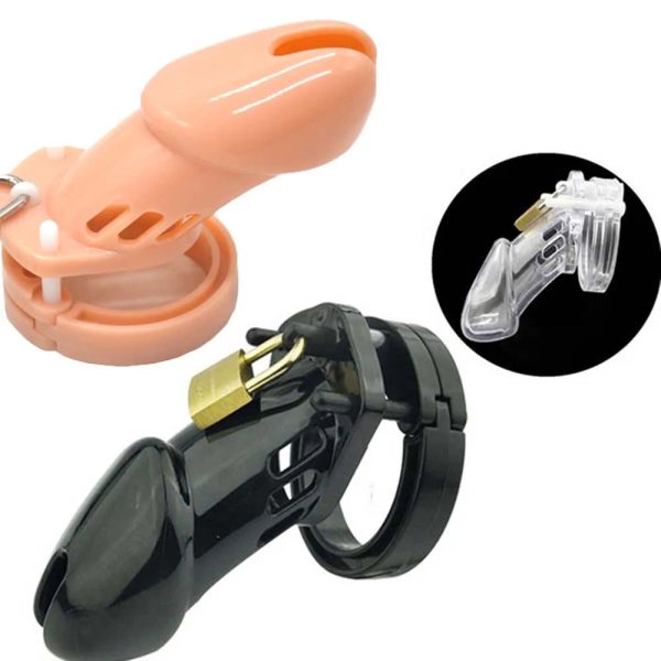 Male Chastity Device Cock Cage With 5 Size Rings Brass