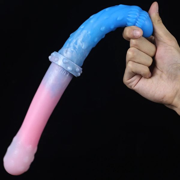 Coquettish Red  Alien Glans With Particles Double Head Dildo - Image 2