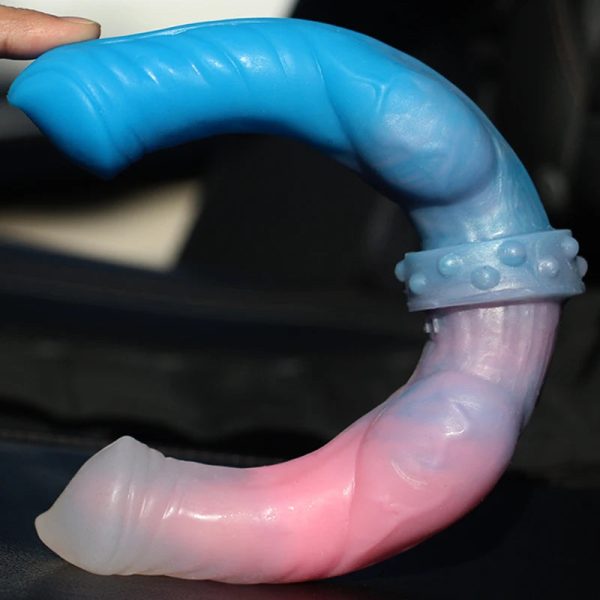 Double Dildo Animal Horse Dick Huge Knot Dildo Soft Silicone Anal Dilator - Image 6