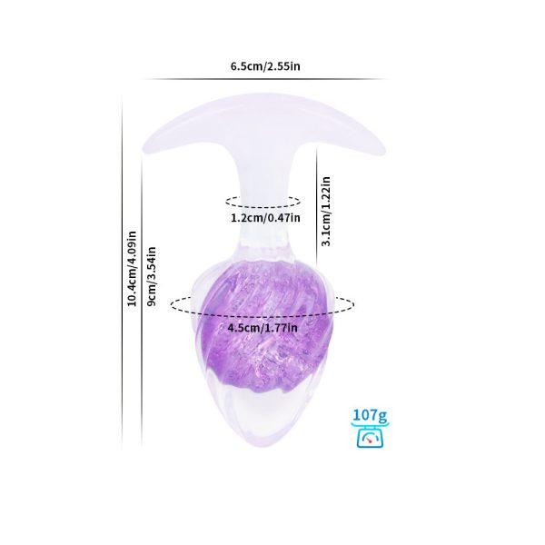 Swirled Pastel Glass Anal Plug - Image 11