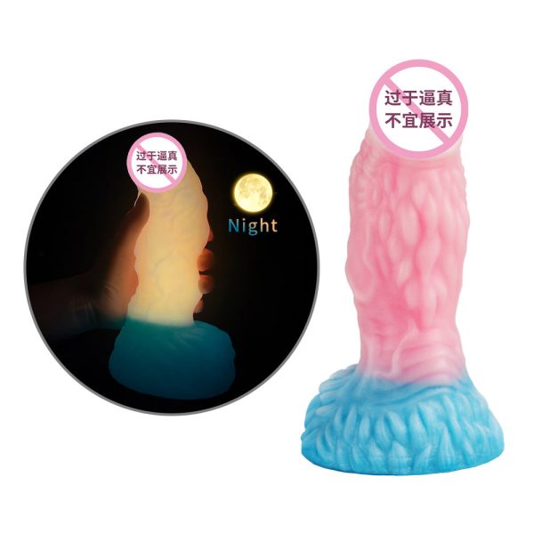 Multi-Color Glowing Alien Dildo - Ultra-Soft Silicone Vaginal & Anal Stimulator - Image 2